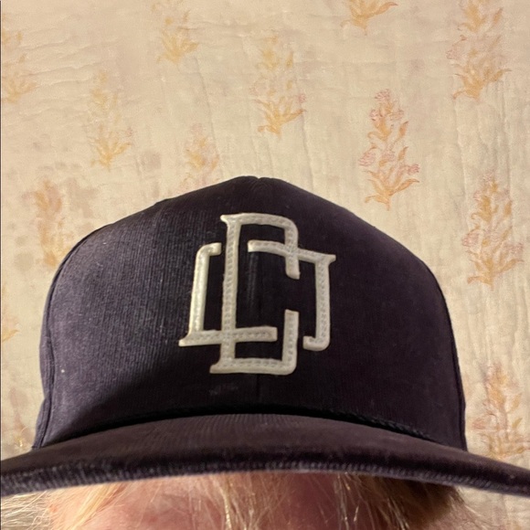 Blue Corduroy SnapBack Cap with White DC Logo all cotton adjustable sizing - Picture 8 of 13